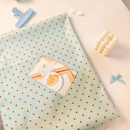 Polka Dot Tablecloth Fabric, Retro, for Tablecloths, Backdrops & Home Decor - Green Coffee Dot
