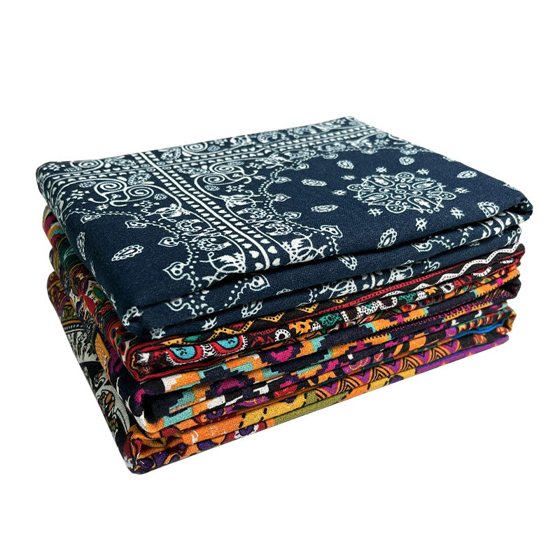Cotton Linen Fabric, Ethnic Paisley Print, for Tablecloths, Curtains & Bags