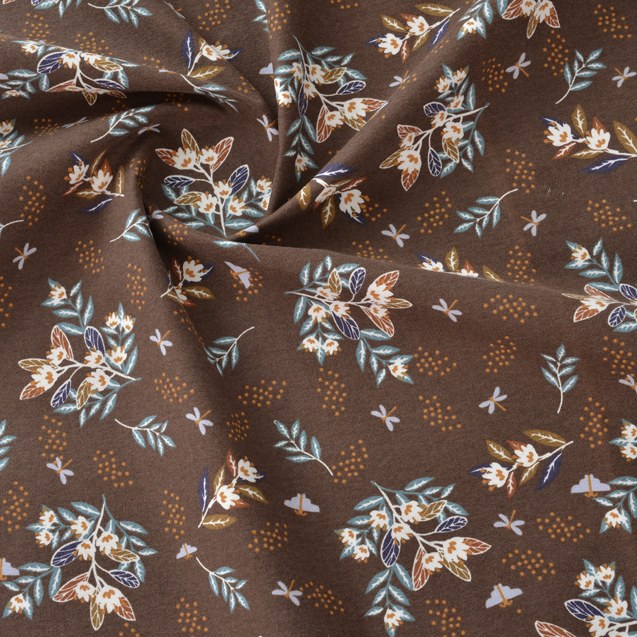 Floral Brushed Cotton Fabric - Dress & Home Decor by the Yard - Hibiscus Floral