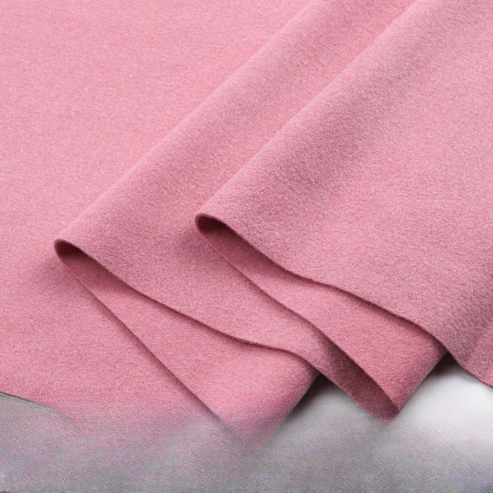 Double-Brushed Stretch Knit Fabric, Warm Cationic Polyester for Thermal Wear - Skin Pink