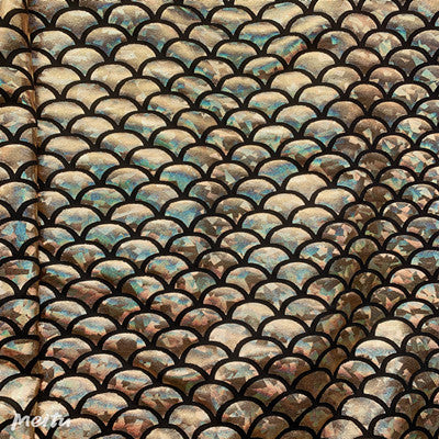 Holographic Fish Scale Stretch Fabric By The Yard | 10 Colors, 58" Wide, 2-Way Stretch for Dance Costumes & Stage Decor - Light Yellow