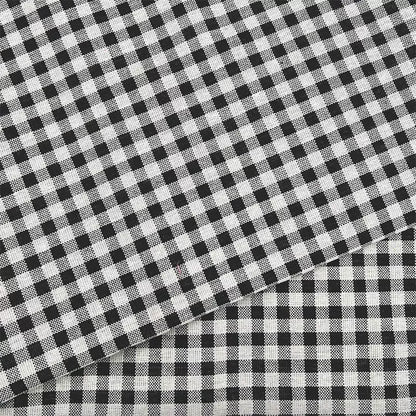 Plaid Cotton Linen Fabric for Tablecloths, Sofa Covers & Crafts - Black Plaid