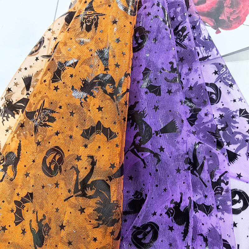 Halloween Witch Net Sheer Polyester Mesh Fabric, Fine Weave