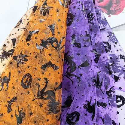 Halloween Witch Net Sheer Polyester Mesh Fabric, Fine Weave
