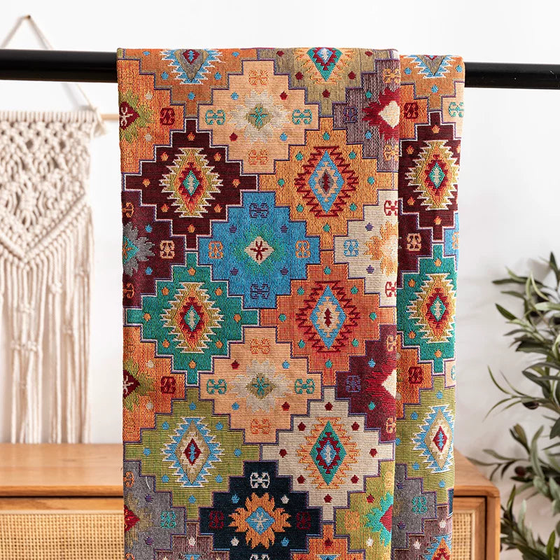 Bohemian Sofa Fabric, Printed Cloth for Upholstery & Cushion Covers - Bohemian Red