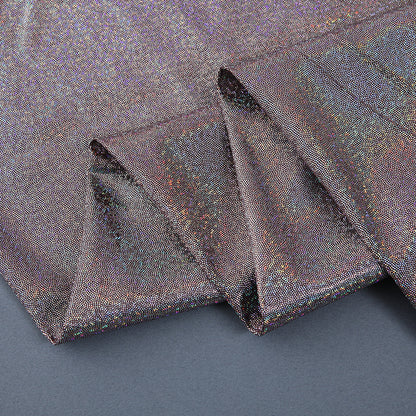 Silver Foil Stretch Stage Fabric, for Live Stream & Stage - Wine Red