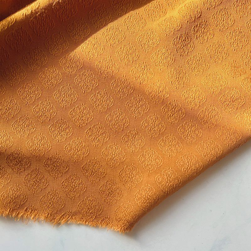 Rayon Jacquard Fabric, Persimmon Calyx Motif for Qipao, Lining & Craft