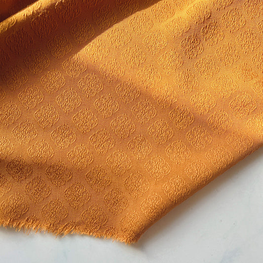 Rayon Jacquard Fabric, Persimmon Calyx Motif for Qipao, Lining & Craft