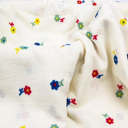 Double Gauze Cotton Muslin, Baby Print Cloth for Bibs & Sleepwear - Colorful Floral