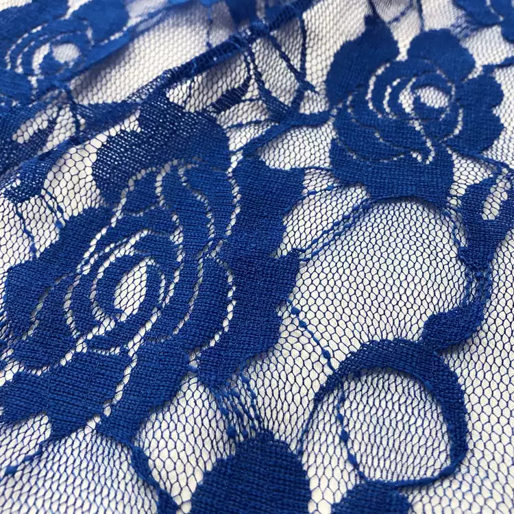 Rose Lace Fabric, Sheer Stretch Net for Weddings & Decor