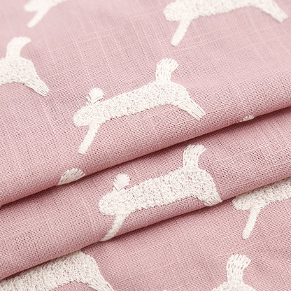 Cartoon Rabbit Embroidery Fabric, for Kids, 49 in Wide