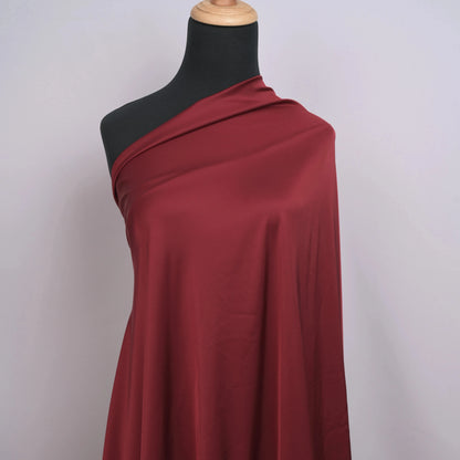 High-Stretch Satin Chiffon Fabric, 9 Colors for Loungewear, Shirts & Sleepwear - Wine Red