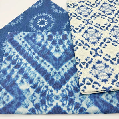 Tie-Dye Indigo Cotton Linen Fabric for Tablecloths & Door Curtains