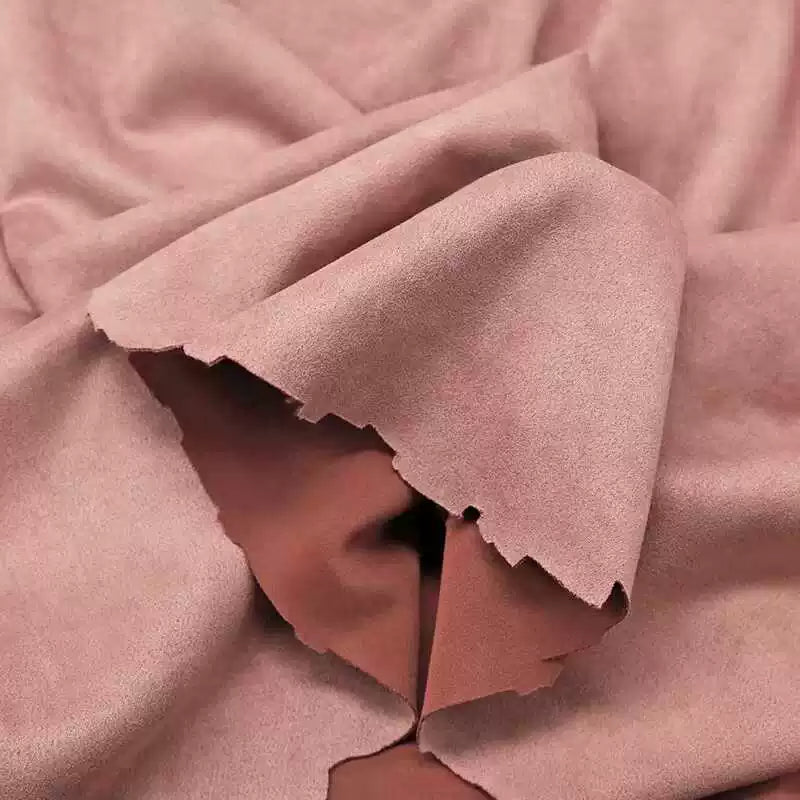 Lightweight Suede Fabric, Soft Brushed Polyester for Bags & Apparel - Blush