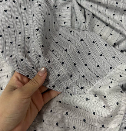 Rayon Fabric, Retro Heart Print, for Dresses & Pants