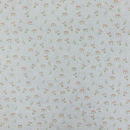 Cotton Double Gauze Fabric, Small Floral & Bow Prints (6) - Pink Small Flower 2