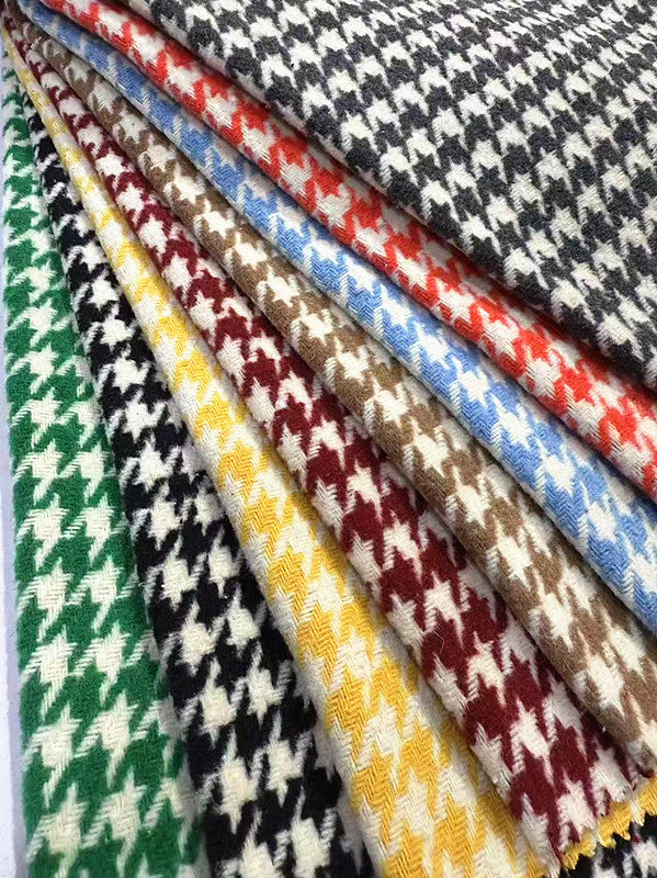 Houndstooth Tweed Fabric, 8 Colors for Pants, Bags & Home Decor