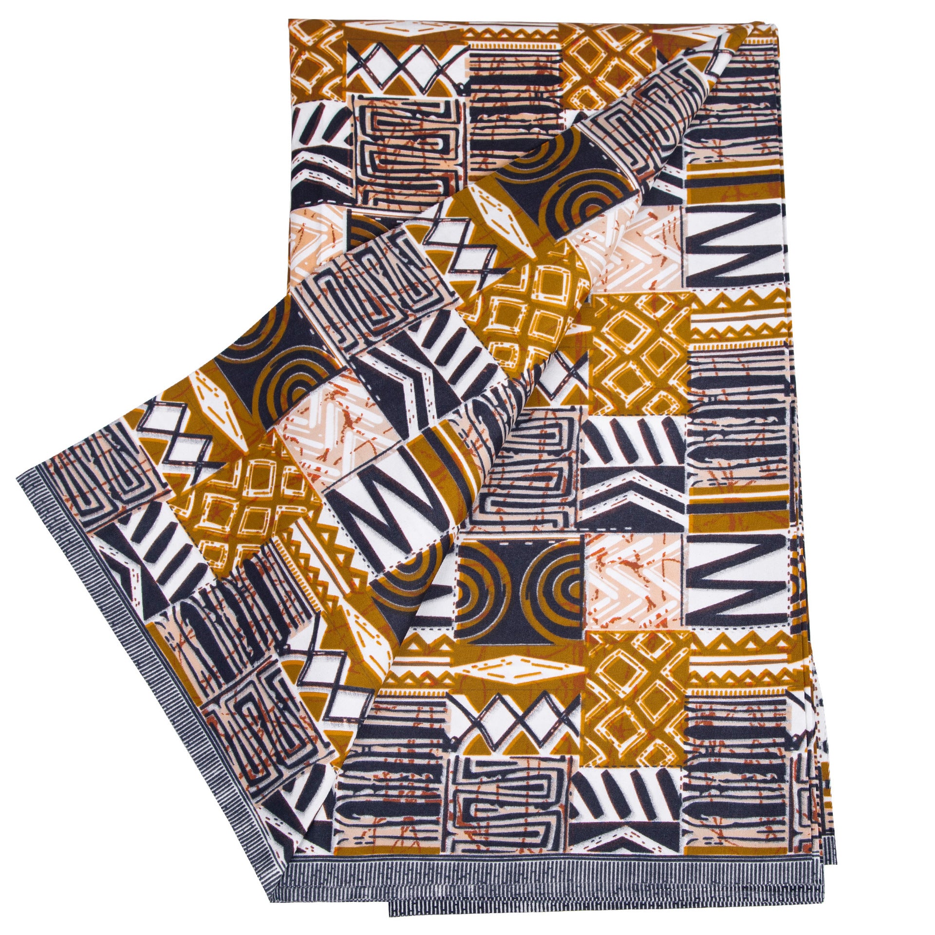African Wax Print Fabric, Geometric Motif Polyester (FP6640)
