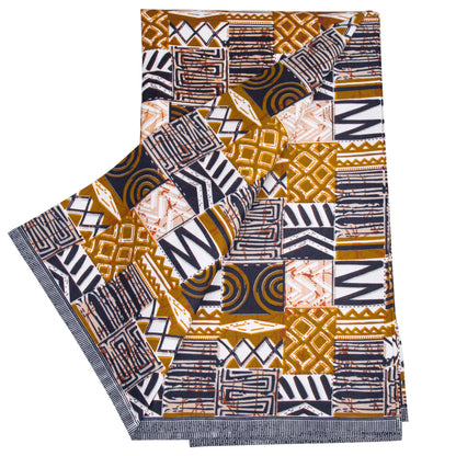 African Wax Print Fabric, Geometric Motif Polyester (FP6640)