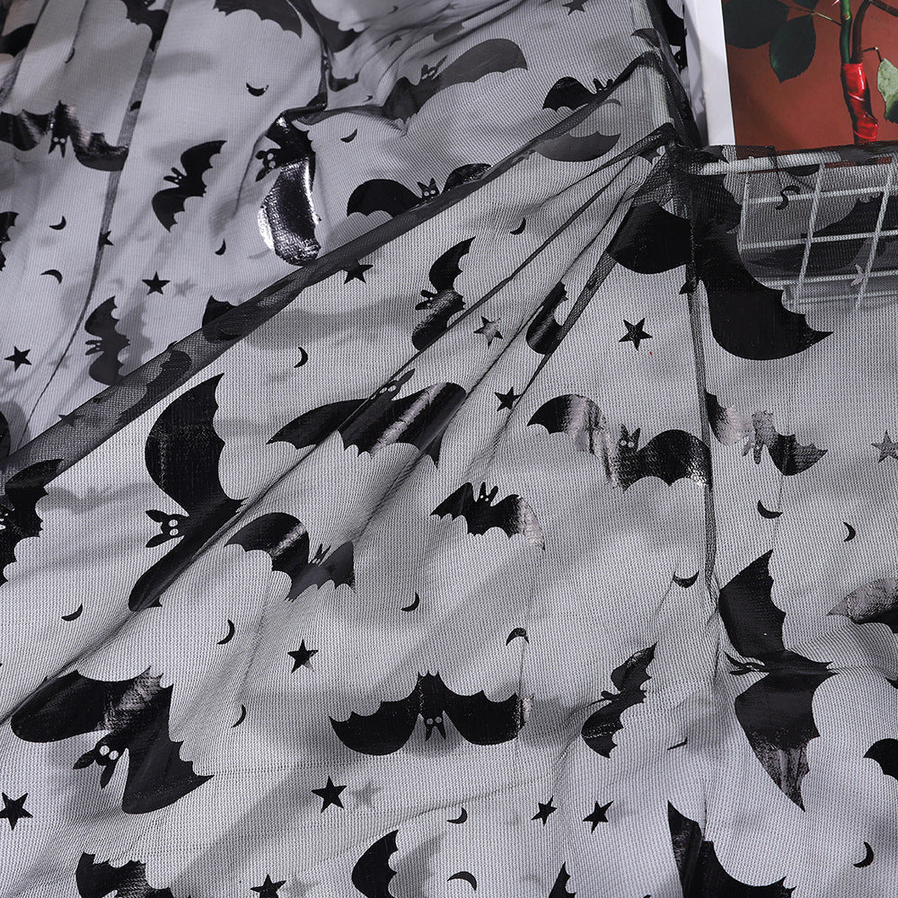Halloween Spiderweb Sheer Polyester Mesh Fabric, Lightweight - Black