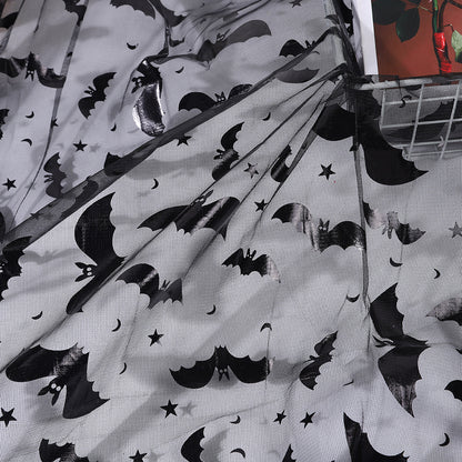 Halloween Spiderweb Sheer Polyester Mesh Fabric, Lightweight - Black