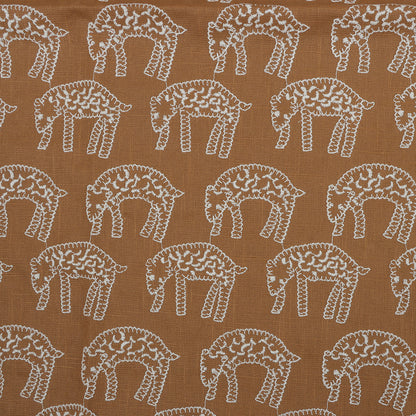 Leopard Embroidery Fabric, for Jackets, 47 in Wide - Coffee