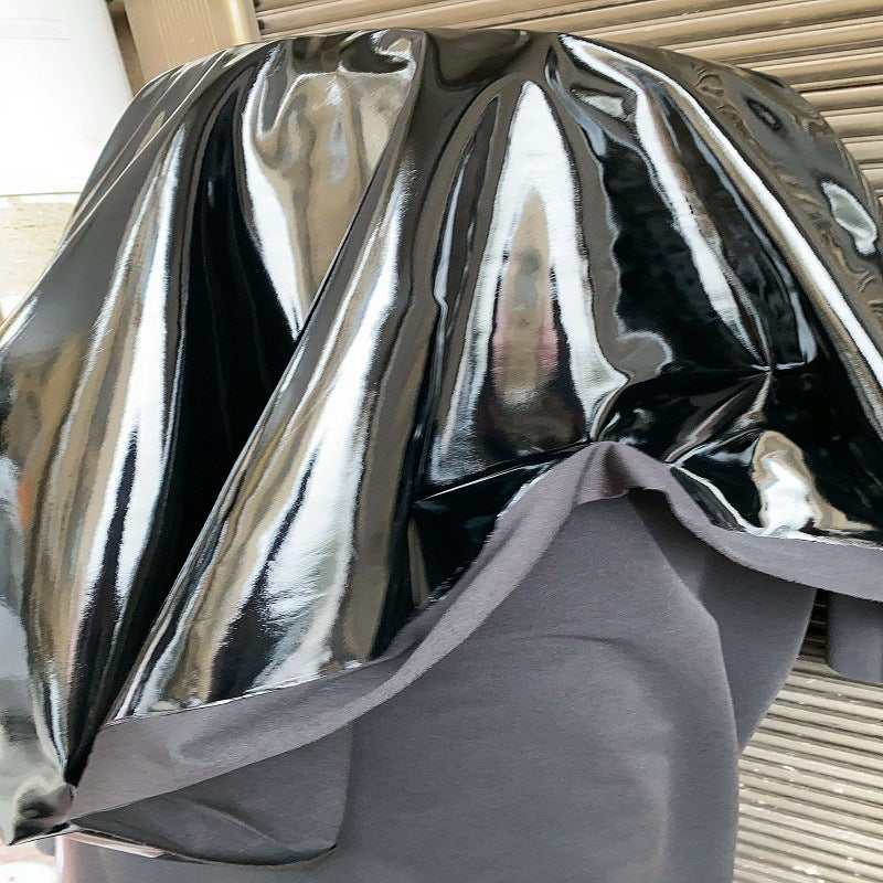 Holographic Stretch Stage Fabric, for Costumes & Backdrops - Patent Glossy Black