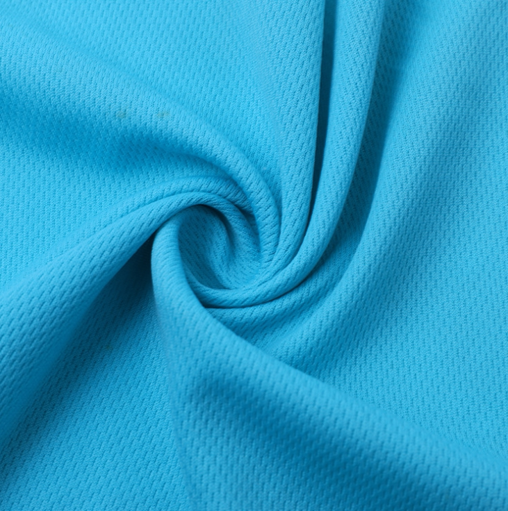 Moisture-Wicking Birdseye Polyester Knit Fabric, 4-Way Stretch - Water Blue