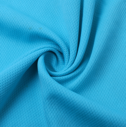 Moisture-Wicking Birdseye Polyester Knit Fabric, 4-Way Stretch - Water Blue