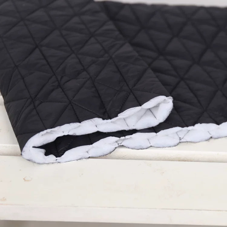 Thick Quilted Padding Fabric, Soft for Linings, 55 in Wide - Black Irregular Quilted