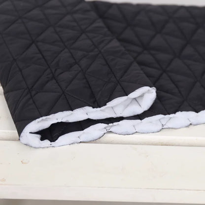 Thick Quilted Padding Fabric, Soft for Linings, 55 in Wide - Black Irregular Quilted