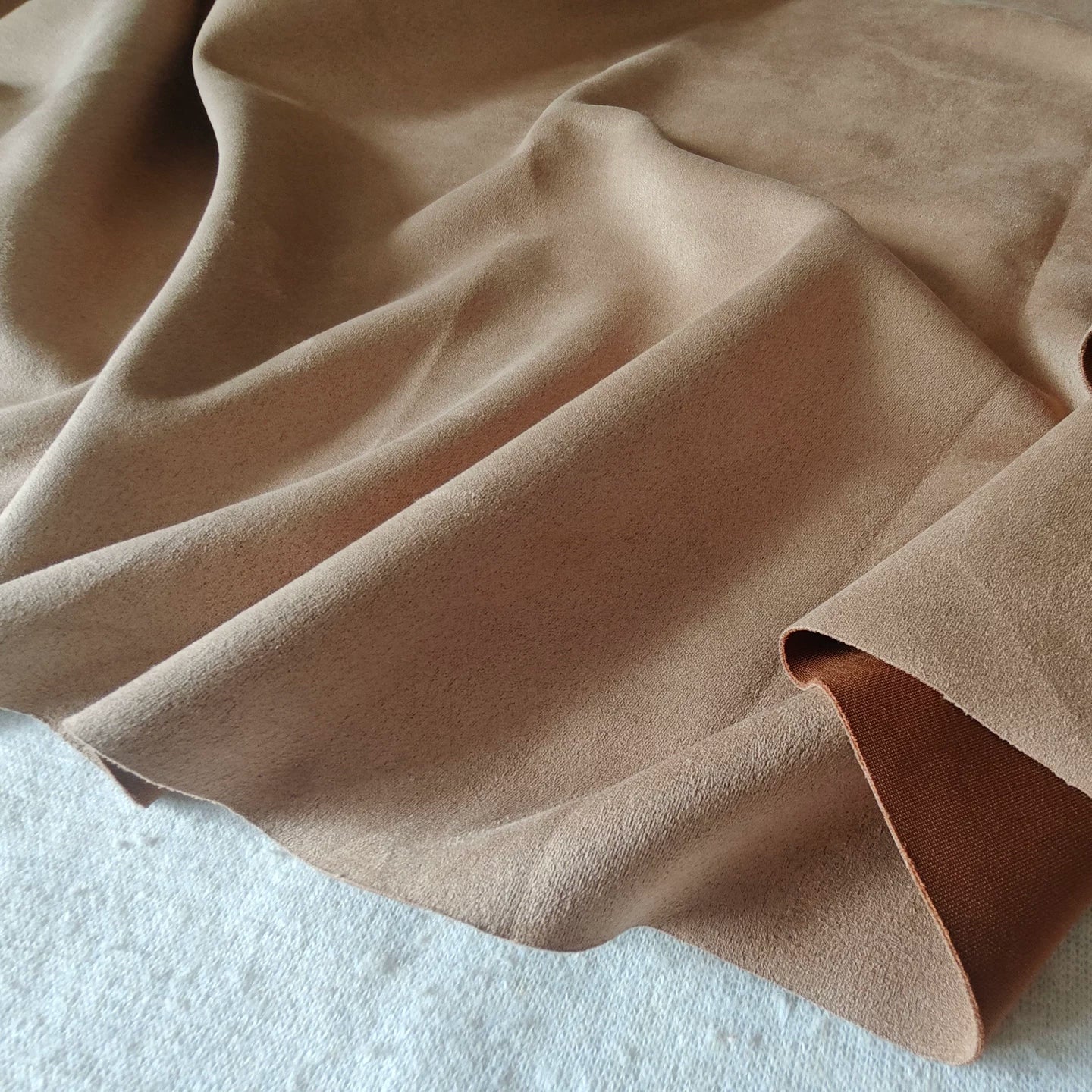 Stretch Suede Fabric, 23 Colors for Jackets, DIY Bags & Sofa Covers - Camel 67#