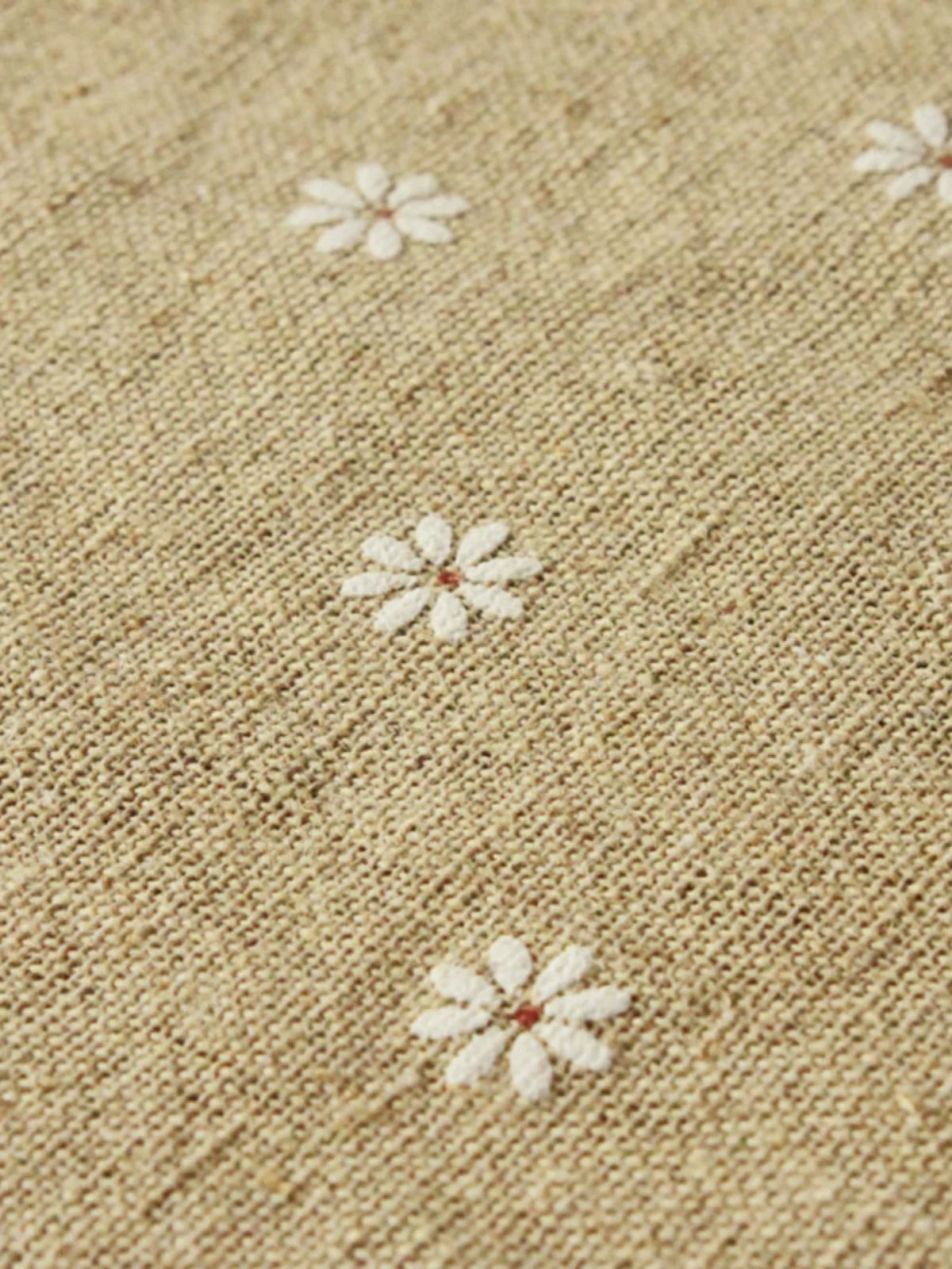 Heavy Cotton Linen Daisy Fabric, for Curtains & Upholstery