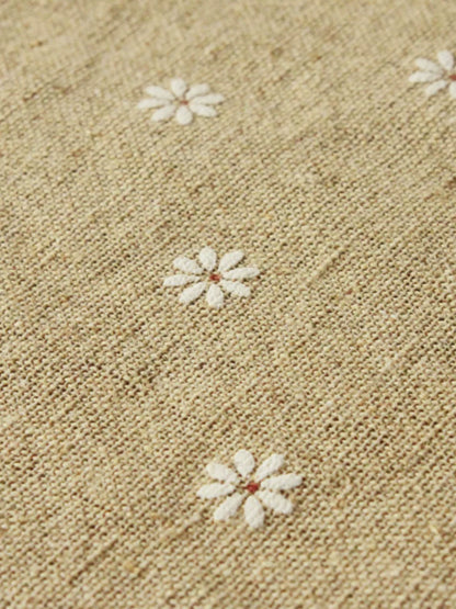 Heavy Cotton Linen Daisy Fabric, for Curtains & Upholstery