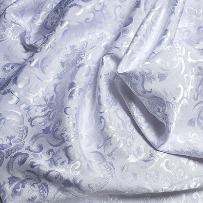 Gold Ingot Jacquard Cotton Fabric By The Yard | 6 Colors, 59" Wide for Robes & Loungewear - Bleached White