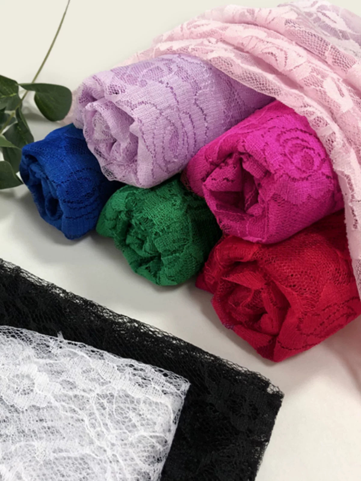 Rose Lace Fabric, Sheer Stretch Net for Weddings & Decor