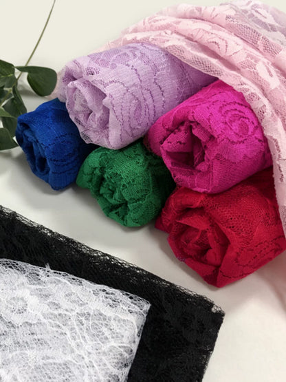 Rose Lace Fabric, Sheer Stretch Net for Weddings & Decor