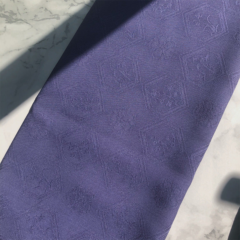 Rayon Floral Jacquard Fabric, for Hanfu & Qipao - Grape Purple