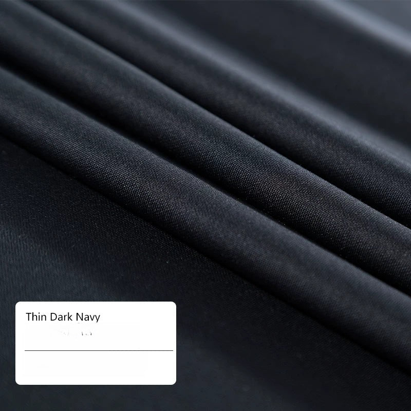 Stretch Suiting Fabric, High-Density Polyester Cloth for Trousers & Blazers - Thin Navy