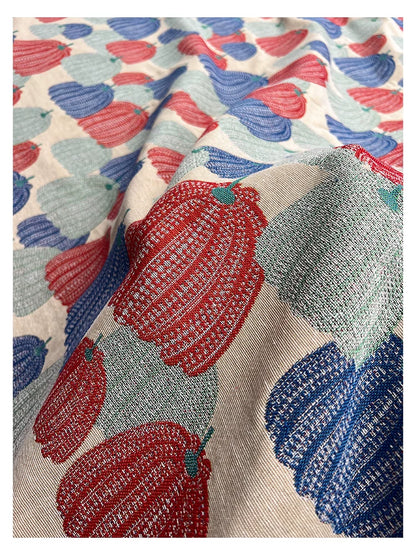 Pumpkin Yarn-Dyed Jacquard Fabric, Thick Woven Cloth for Apparel & Upholstery