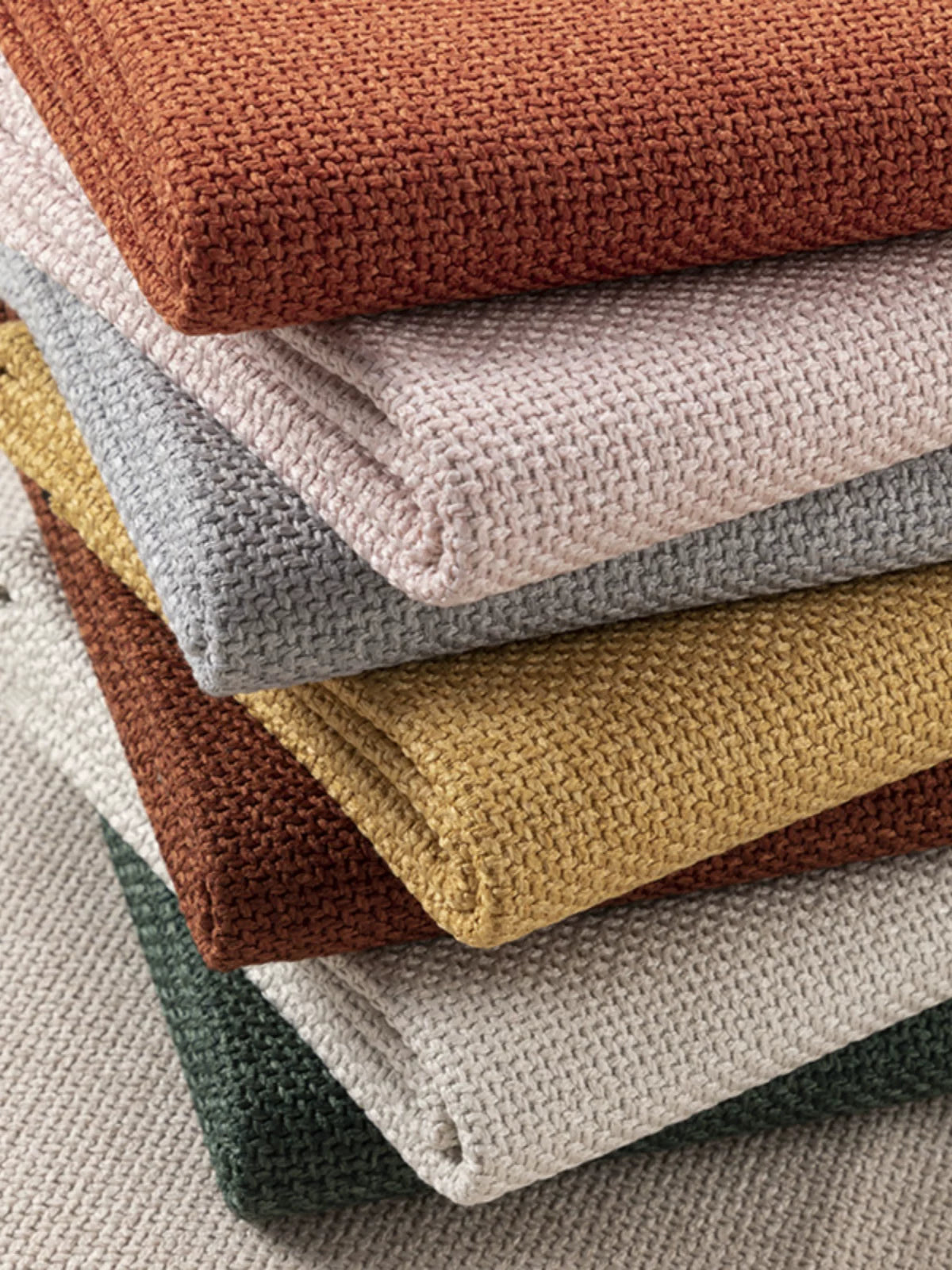 Thick Linen-Look Upholstery Fabric for Cushion & Sofa Covers - Rust Red