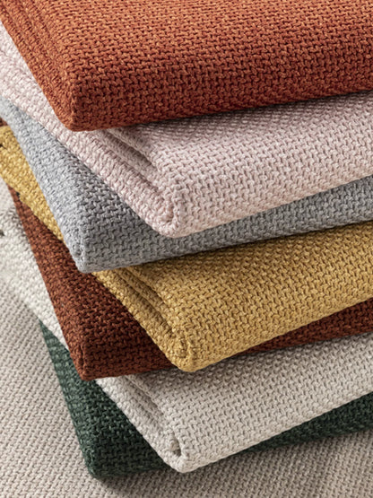 Thick Linen-Look Upholstery Fabric for Cushion & Sofa Covers - Rust Red