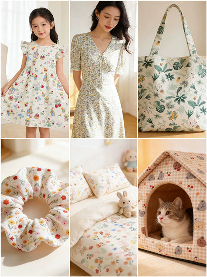 Cotton Fabric, Country Floral Prints, for Dresses, Skirts & Patchwork
