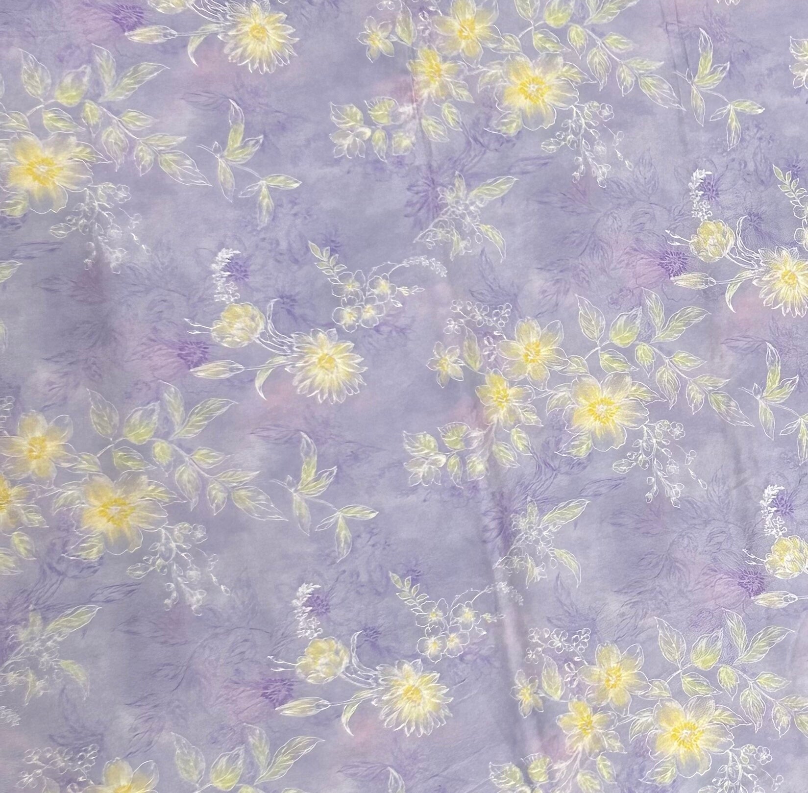 Rayon Fabric, Bauhinia Floral Print, for Dresses & Pajamas