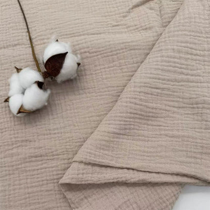 Double-Layer Cotton Gauze Fabric, Soft Crinkle Woven for Loungewear - Natural 151#