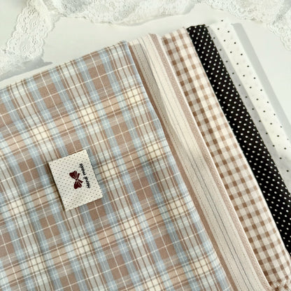 Cotton Shirting Fabric, Retro Stripe & Polka, for Shirts, Skirts & Hair Scrunchies