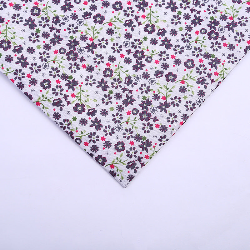 Polyester Small Floral Fabric, for Pouches & Linings - Black