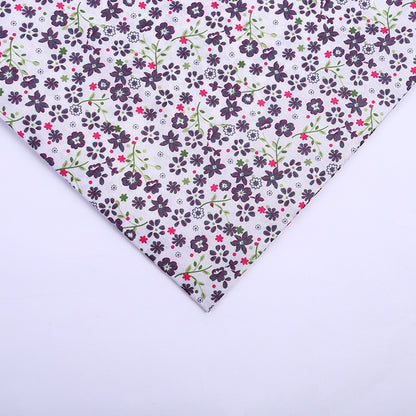 Polyester Small Floral Fabric, for Pouches & Linings - Black