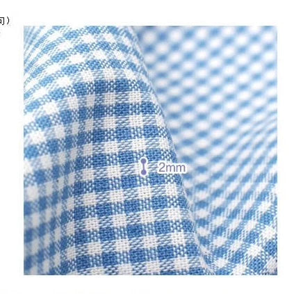 Korean Cotton Check Fabric for Tablecloths, Curtains & Picnic - Small Plaid