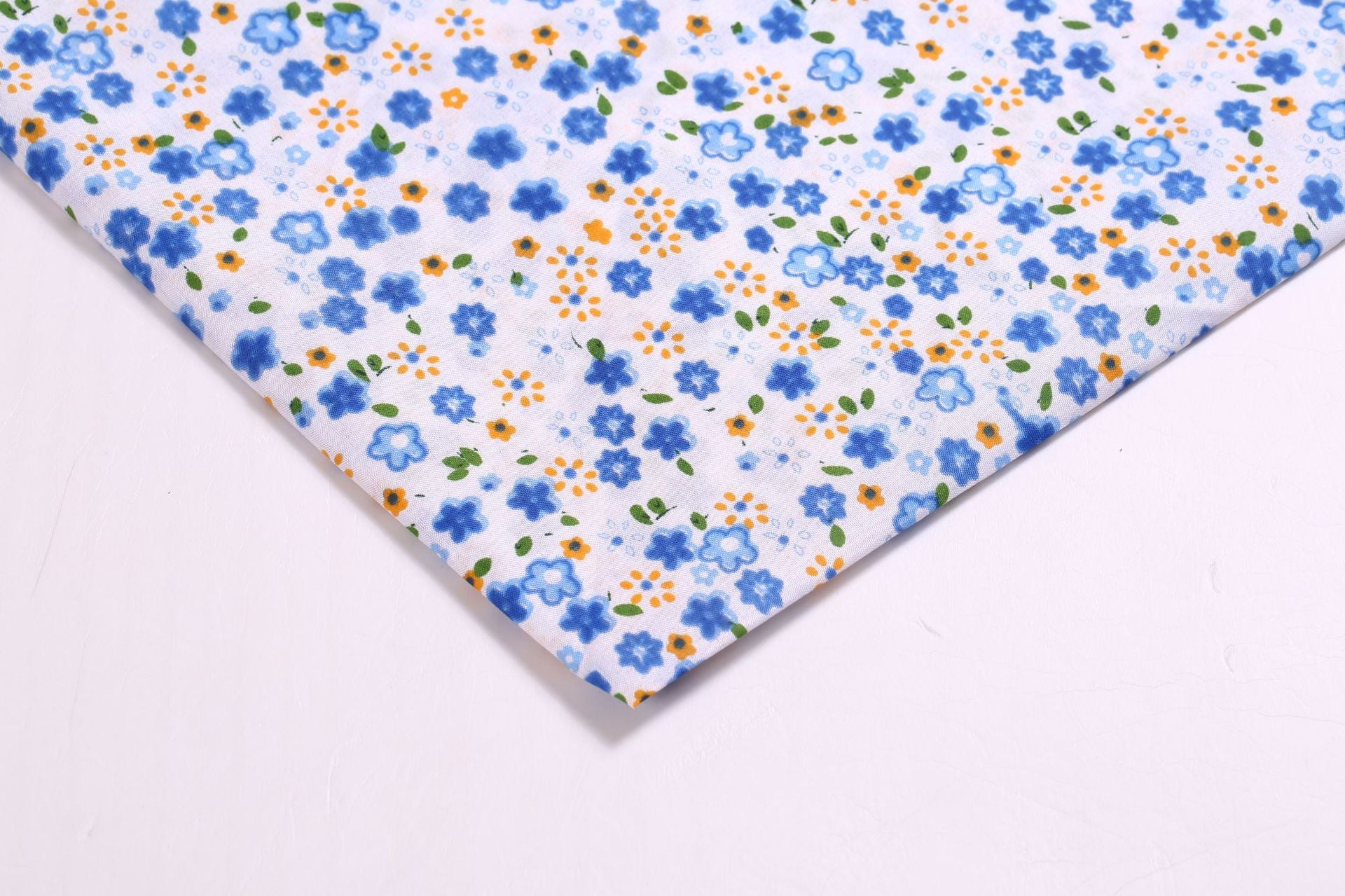 Polyester Plum Blossom Fabric, for Headwear & Table Decor - Blue